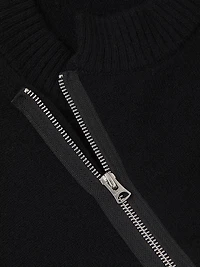 Wool Zip-Front Cardigan
