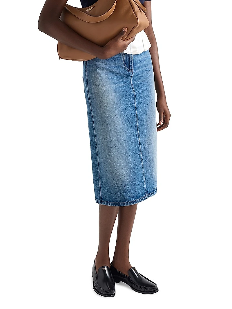 Flared Denim Skirt