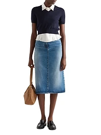 Flared Denim Skirt