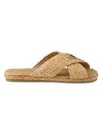 Raffia Crisscross Slides