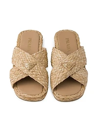 Raffia Crisscross Slides