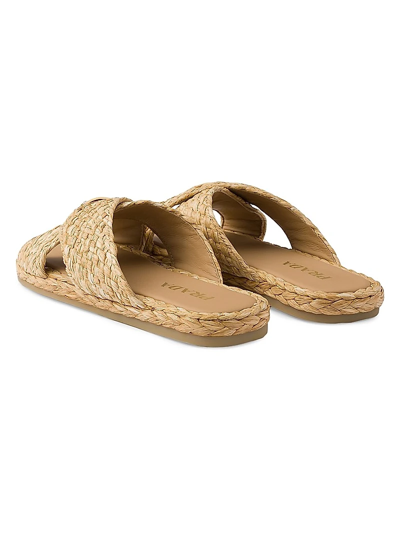 Raffia Crisscross Slides