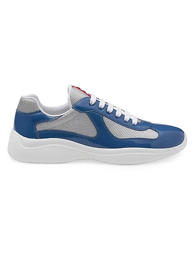 Patent Leather And Technical Fabric Prada America's Cup Sneakers