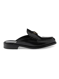 Brushed Leather Mules