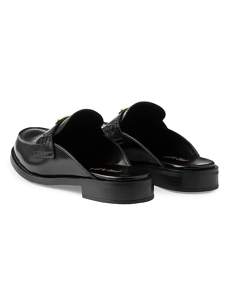 Brushed Leather Mules