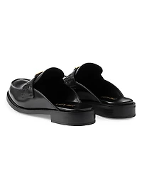 Brushed Leather Mules