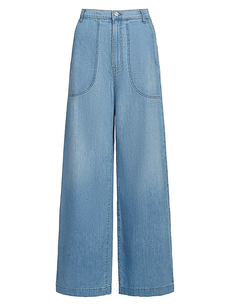 Mecox Beach Cotton High-Rise Wide-Leg Jeans