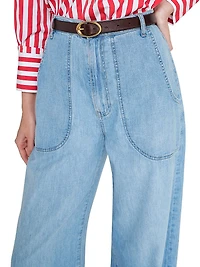 Mecox Beach Cotton High-Rise Wide-Leg Jeans