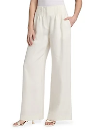 Mini-Pleat Linen Trousers