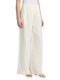 Mini-Pleat Linen Trousers