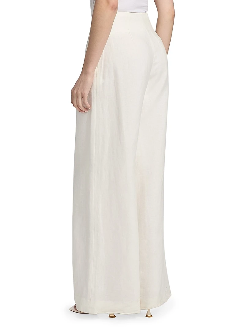 Mini-Pleat Linen Trousers