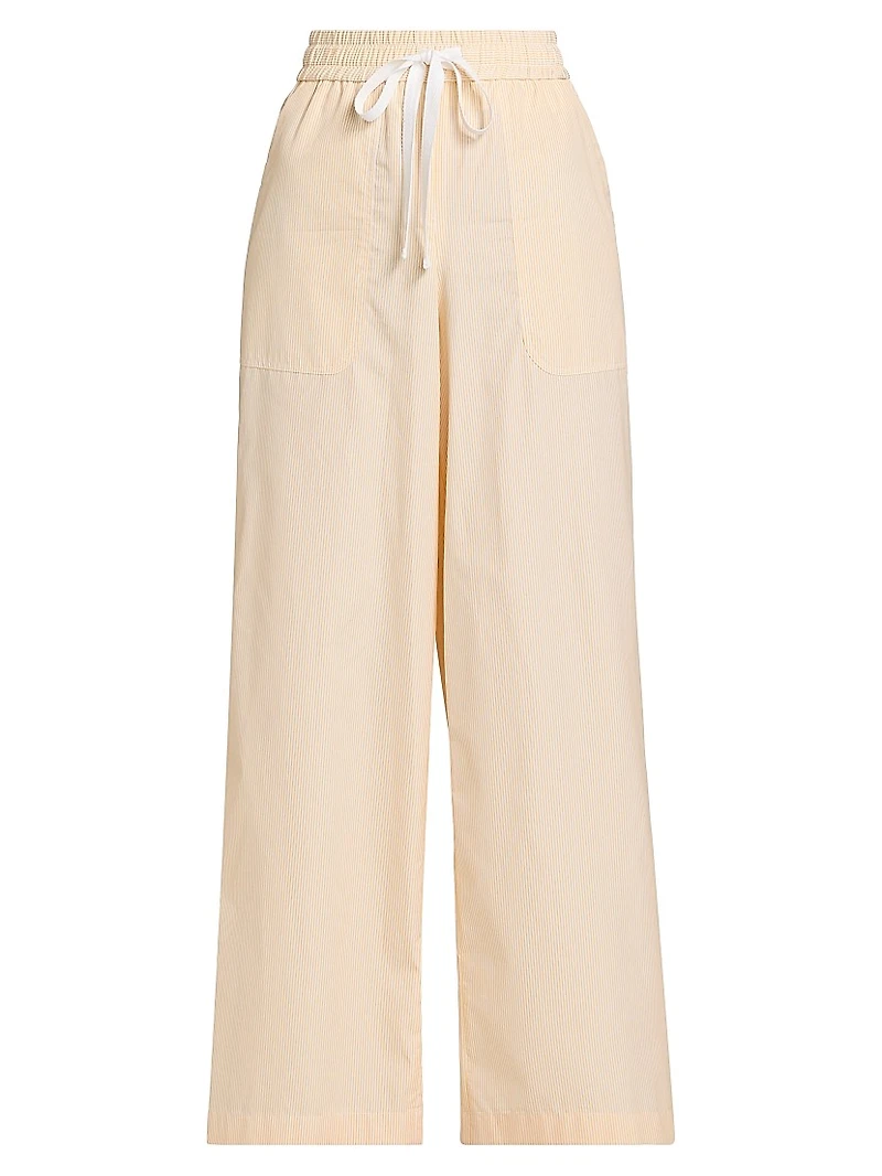 Main St Cotton Wide-Leg Drawstring Pants