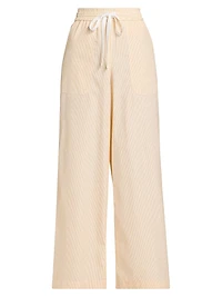 Main St Cotton Wide-Leg Drawstring Pants