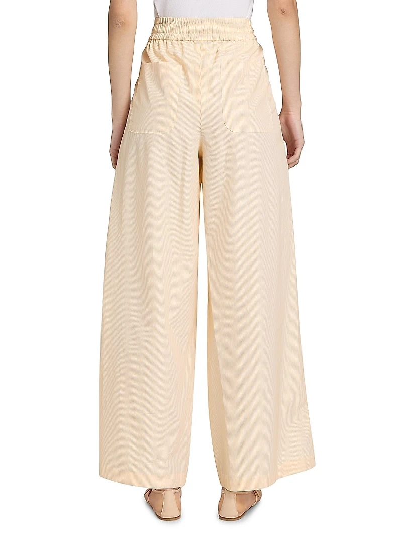 Main St Cotton Wide-Leg Drawstring Pants
