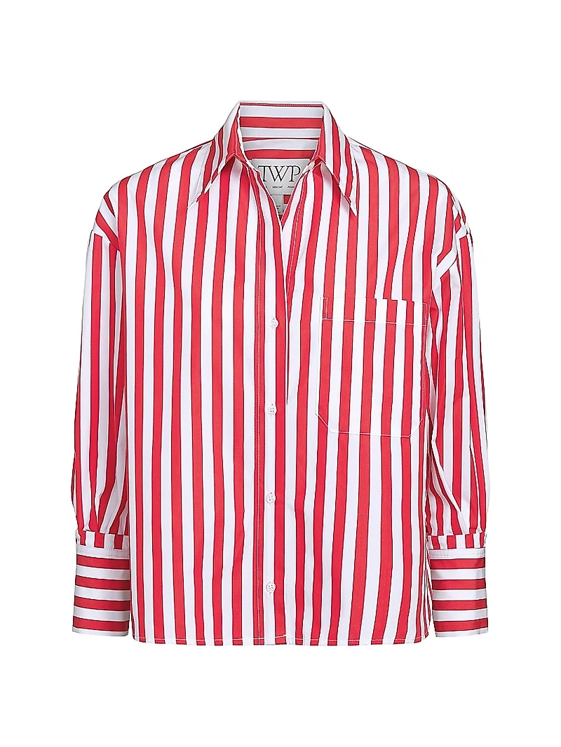 J.D. Striped Cotton Button-Front Shirt