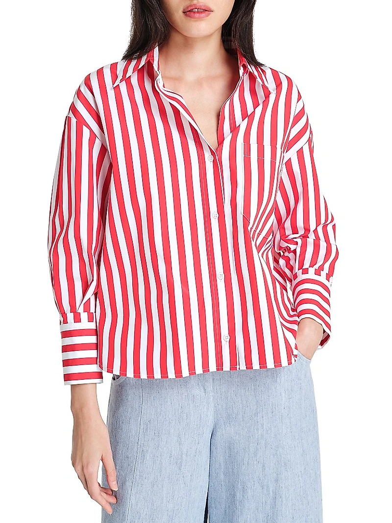 J.D. Striped Cotton Button-Front Shirt