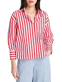 J.D. Striped Cotton Button-Front Shirt