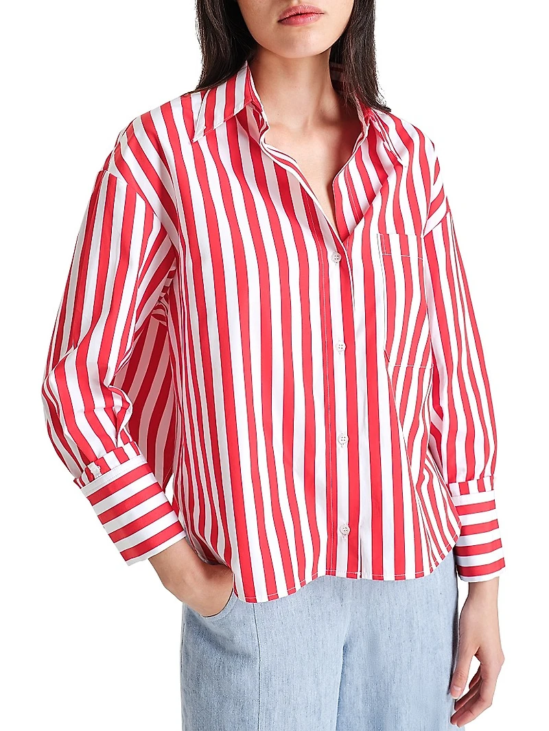 J.D. Striped Cotton Button-Front Shirt