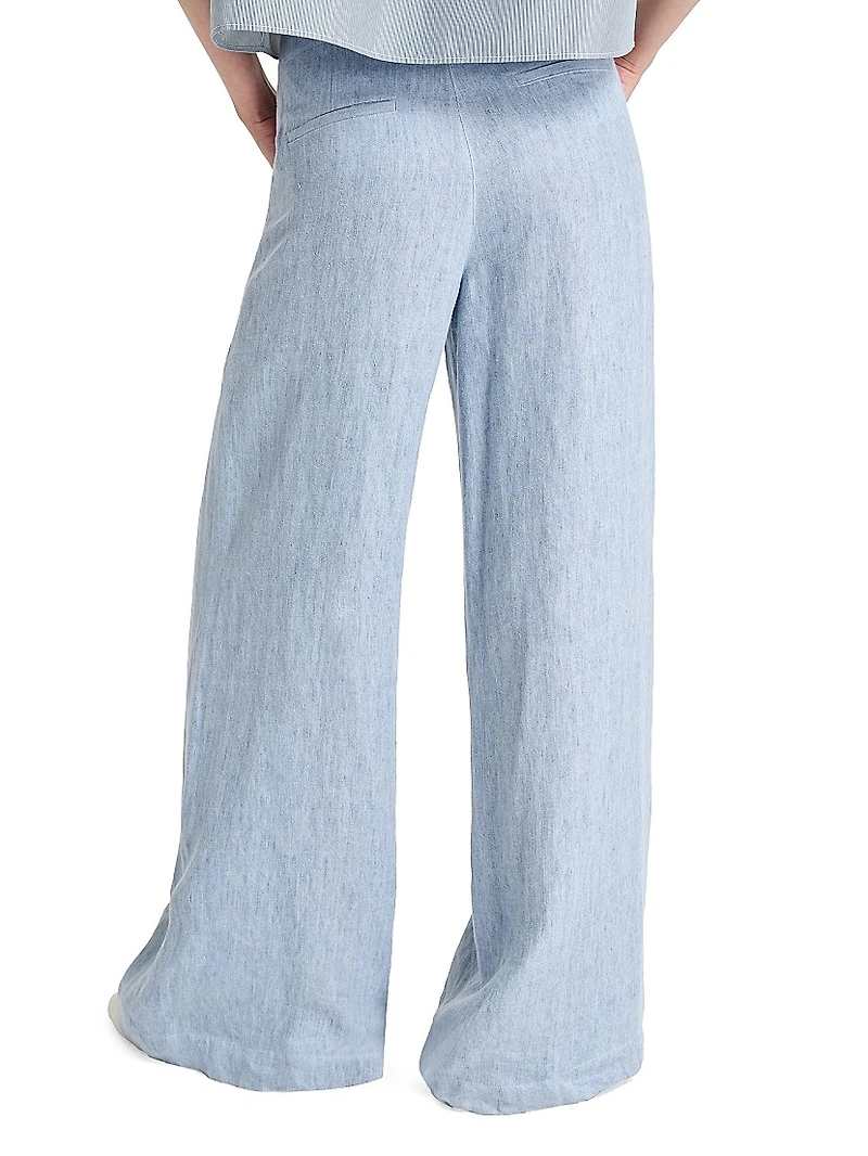 Demie Hemp High-Rise Wide-Leg Pants