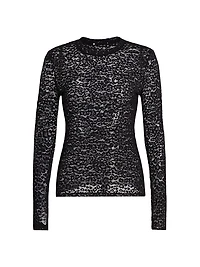 Anise Fitted Lace Long-Sleeve Top