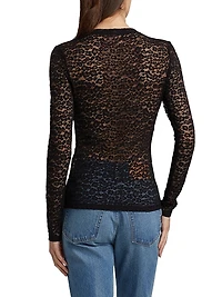 Anise Fitted Lace Long-Sleeve Top