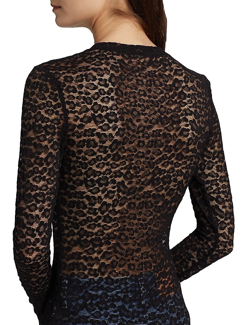 Anise Fitted Lace Long-Sleeve Top