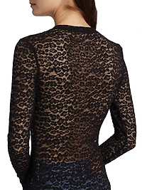 Anise Fitted Lace Long-Sleeve Top