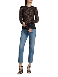 Anise Fitted Lace Long-Sleeve Top
