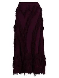 Astrid Fringed Knit Maxi Skirt