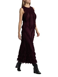 Astrid Fringed Knit Maxi Skirt