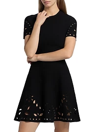Fania Laser-Cut Knit Laser Minidress