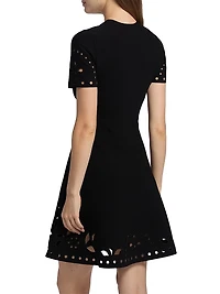 Fania Laser-Cut Knit Laser Minidress