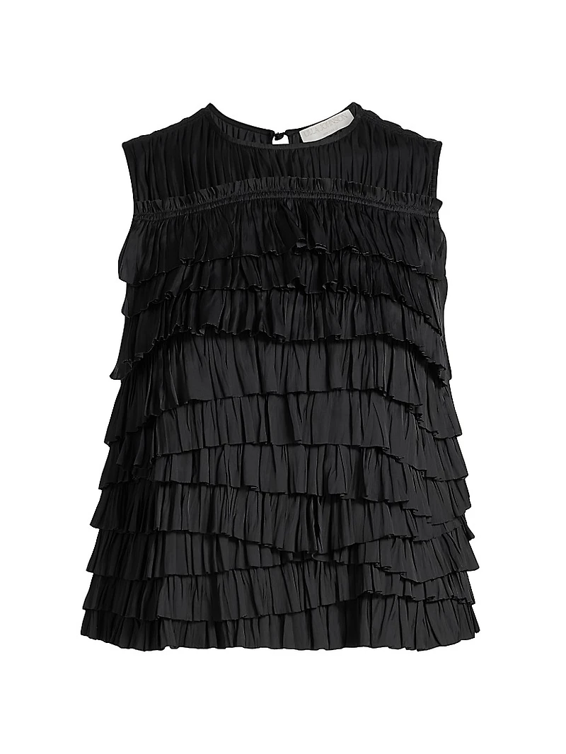 Quinn Satin Plissé Top
