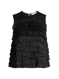 Quinn Satin Plissé Top