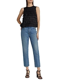 Quinn Satin Plissé Top