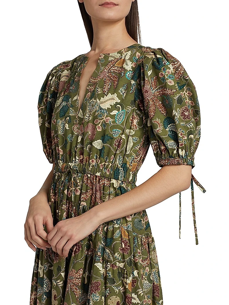 Adriana Floral Poplin Midi-Dress