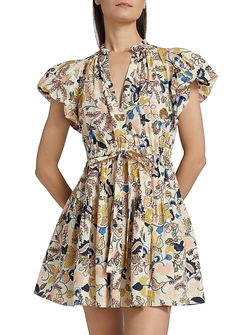 Izel Floral Poplin Minidress