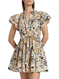 Izel Floral Poplin Minidress