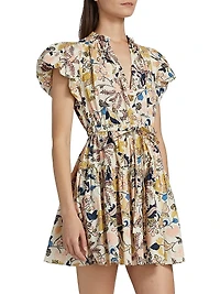 Izel Floral Poplin Minidress