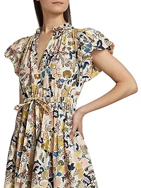 Izel Floral Poplin Minidress