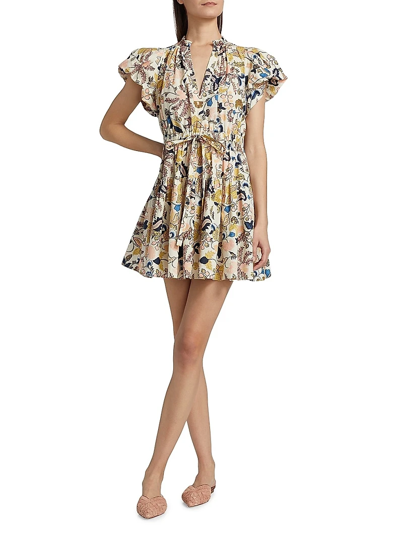 Izel Floral Poplin Minidress