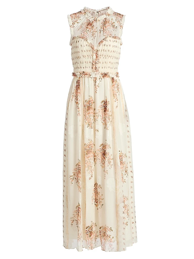 Kasia Printed Silk Chiffon Midi-Dress