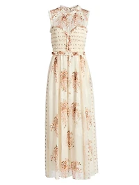 Kasia Printed Silk Chiffon Midi-Dress
