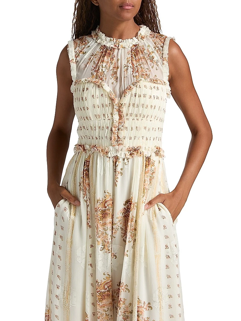 Kasia Printed Silk Chiffon Midi-Dress