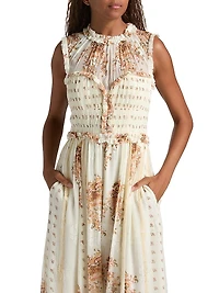 Kasia Printed Silk Chiffon Midi-Dress