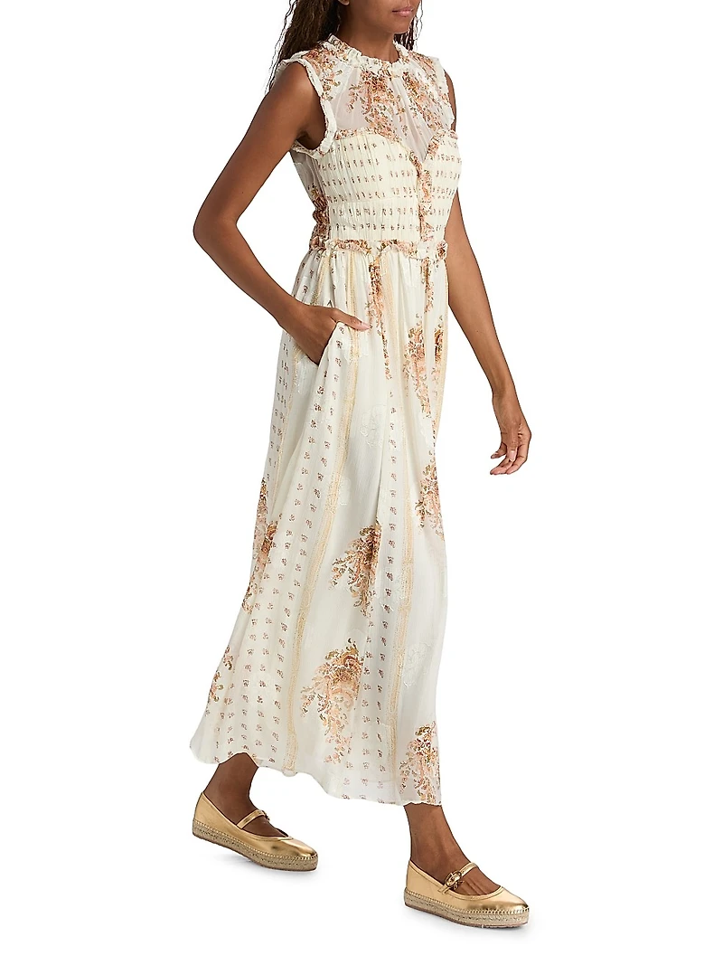 Kasia Printed Silk Chiffon Midi-Dress