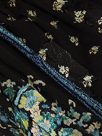 Angelique Printed Silk One-Shoulder Scarf Gown