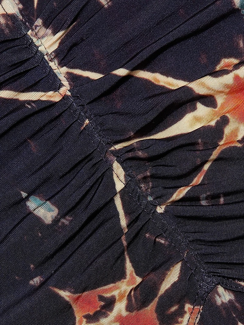 Naia Ruched Printed Jersey Maxi Dress