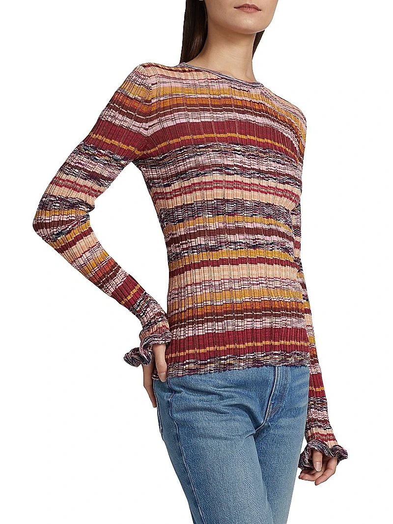 Maci Striped Space-Dyed Sweater