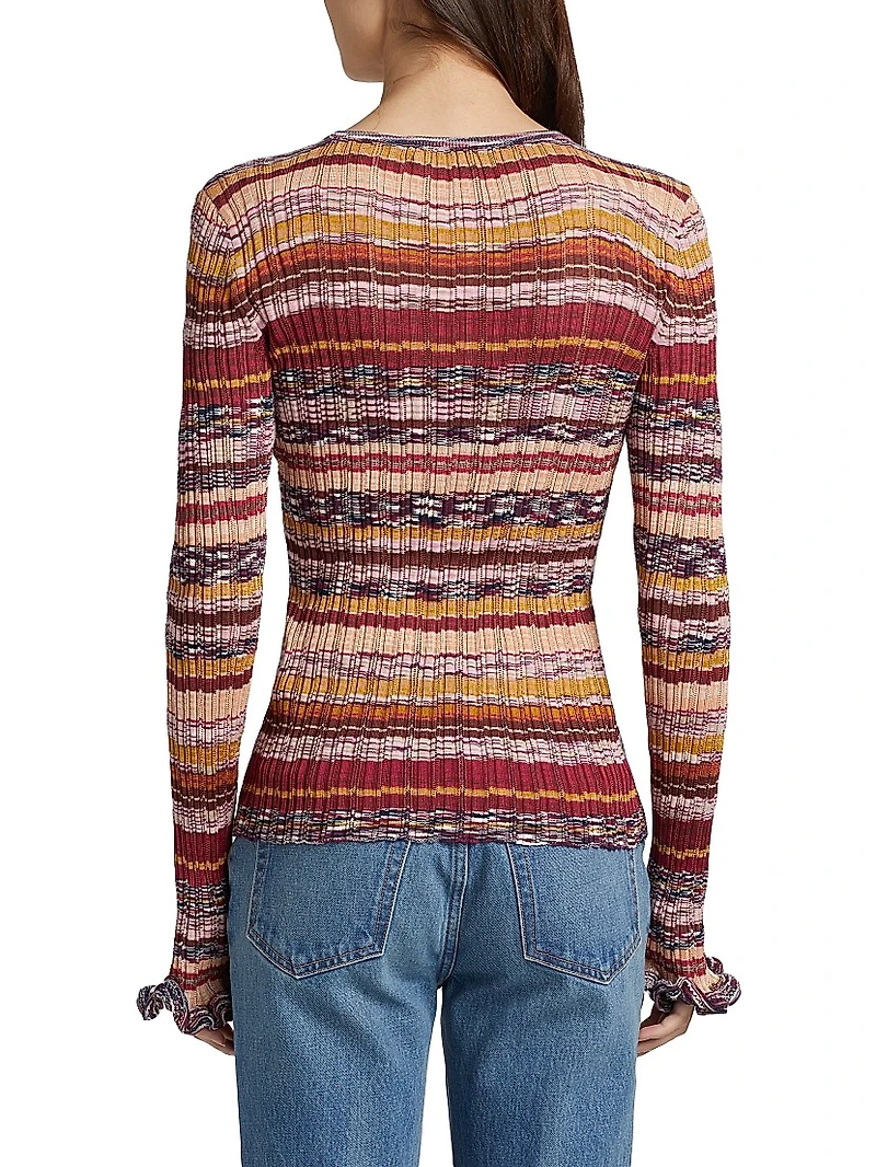 Maci Striped Space-Dyed Sweater